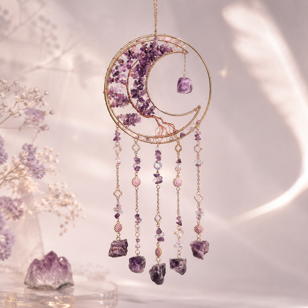 Lunar Crystal Dreamcatcher